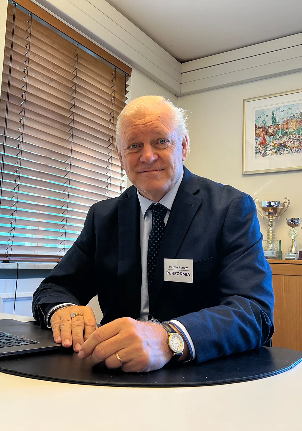 Mårten Runow at his desk